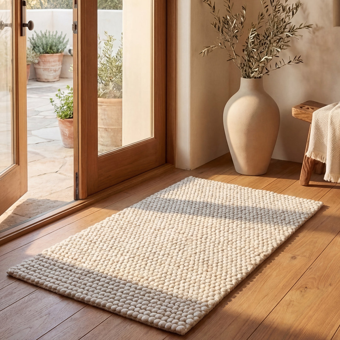 Elle Ivory Hand-Woven Wool Rug